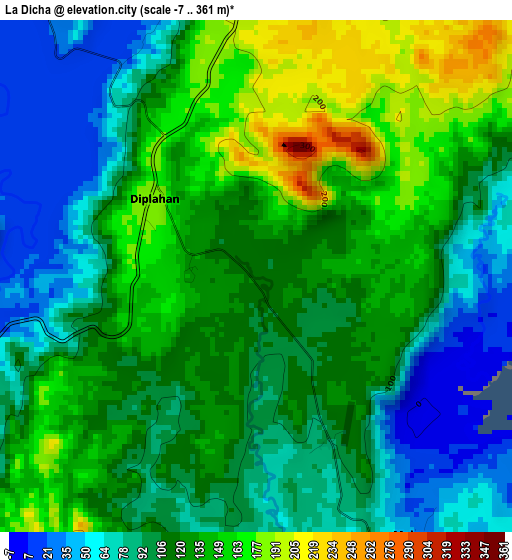 La Dicha elevation map