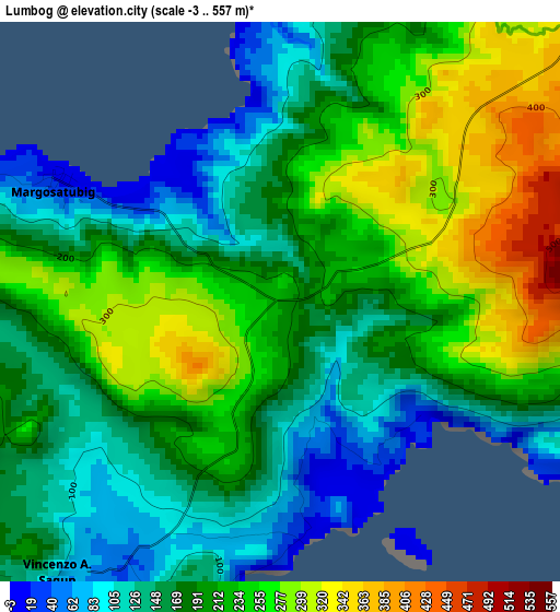 Lumbog elevation map