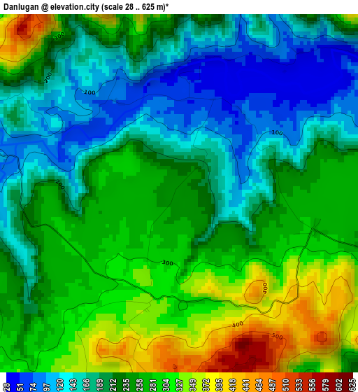 Danlugan elevation map