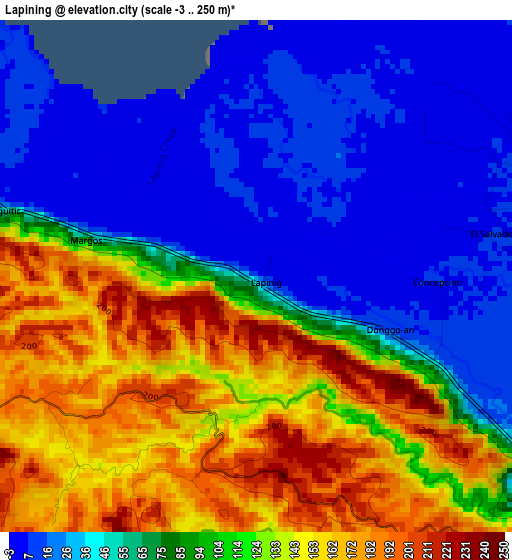 Lapining elevation map