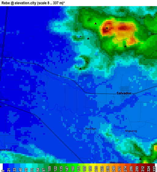 Rebe elevation map