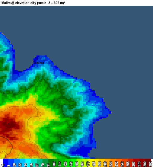 Malim elevation map