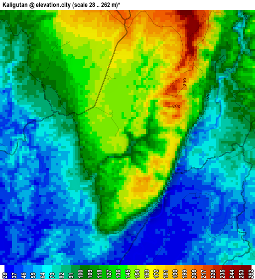 Kaligutan elevation map