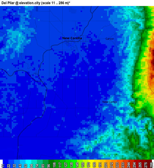 Del Pilar elevation map