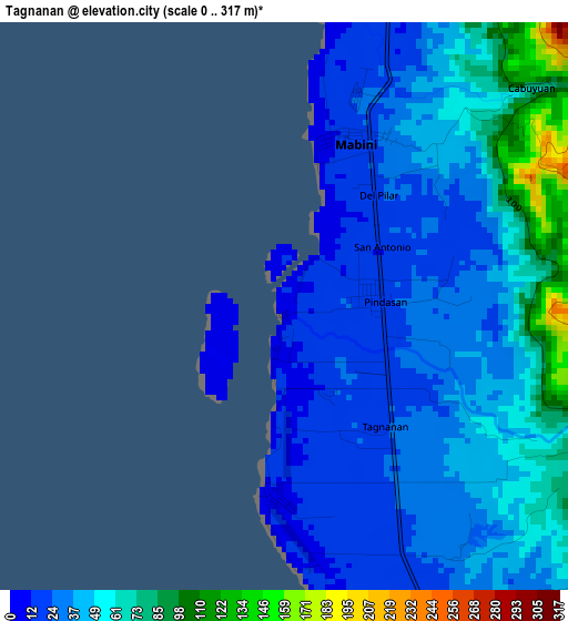 Tagnanan elevation map