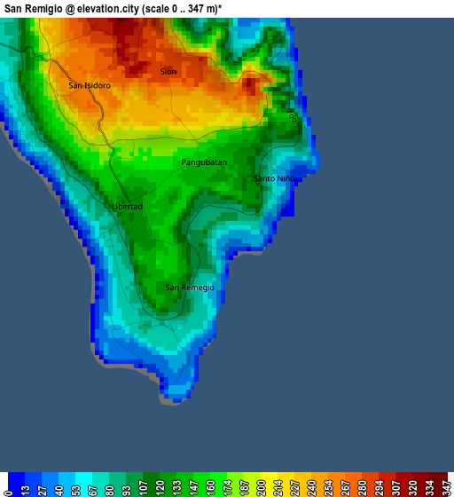 San Remigio elevation map