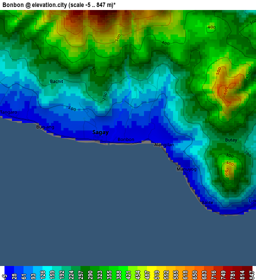 Bonbon elevation map