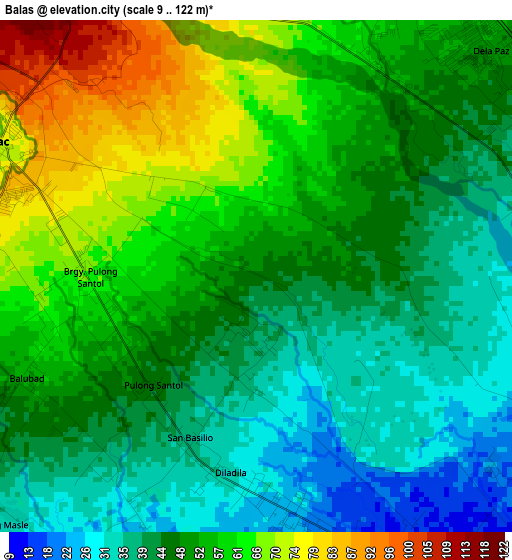 Balas elevation map