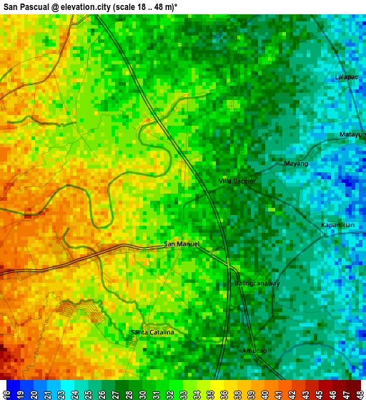 San Pascual elevation map