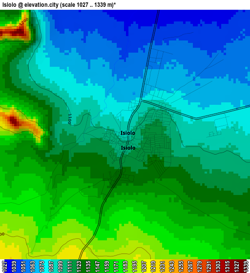 Isiolo elevation map