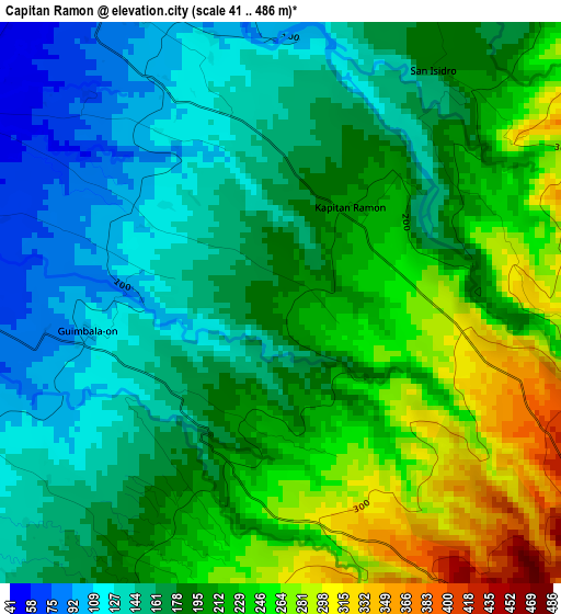 Capitan Ramon elevation map