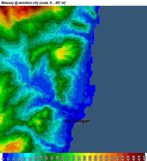 Malusay elevation map