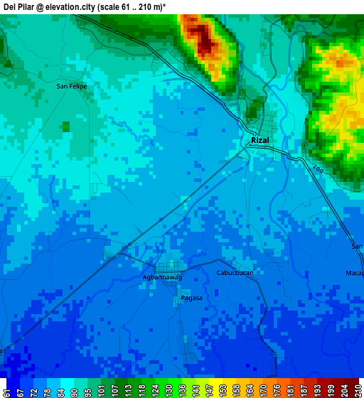 Del Pilar elevation map