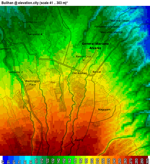 Bulihan elevation map