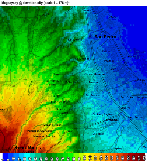 Magsaysay elevation map