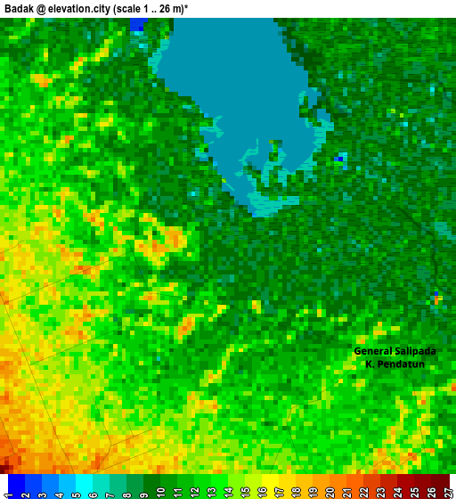 Badak elevation map