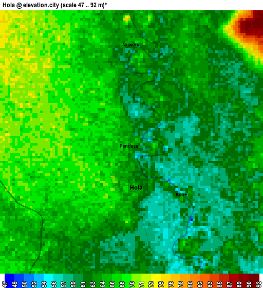 Hola elevation map