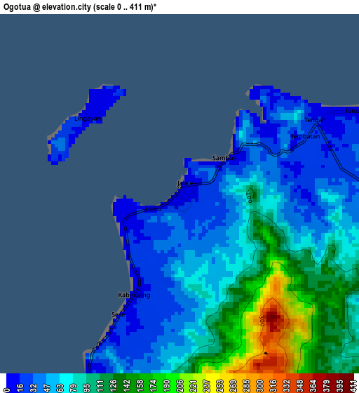 Ogotua elevation map