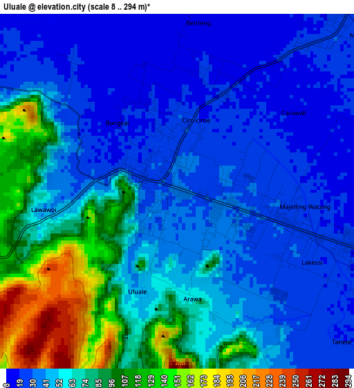 Uluale elevation map