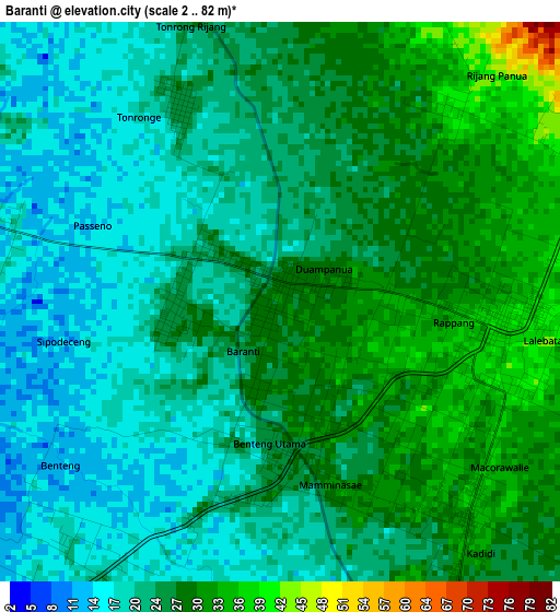 Baranti elevation map