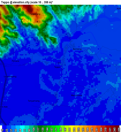 Teppo elevation map