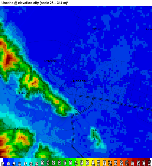 Unaaha elevation map