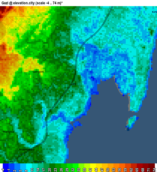 Gazi elevation map