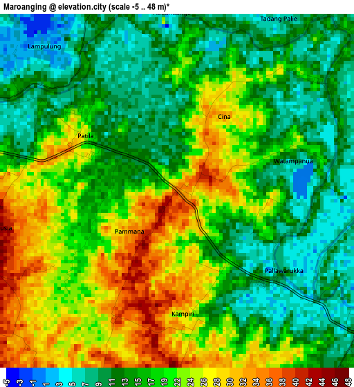 Maroanging elevation map