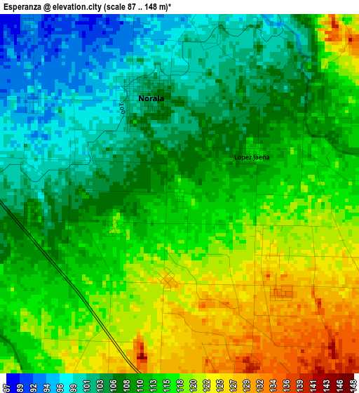 Esperanza elevation map