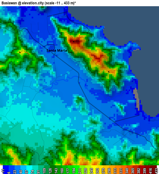 Basiawan elevation map