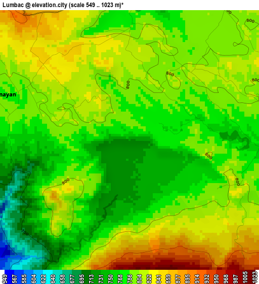 Lumbac elevation map