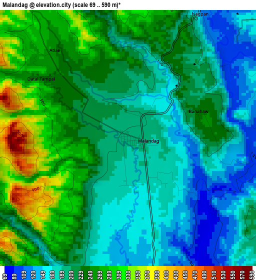 Malandag elevation map