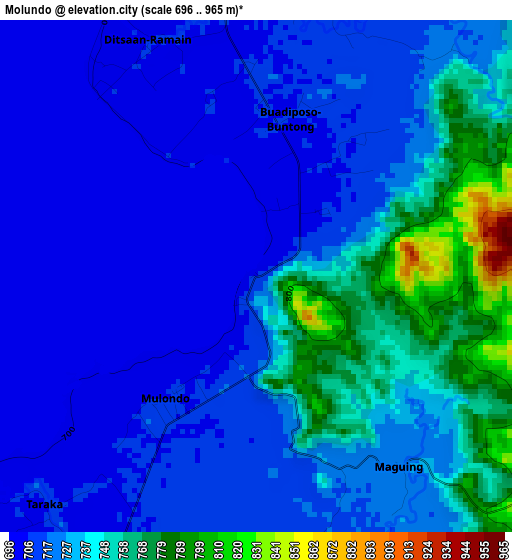 Molundo elevation map