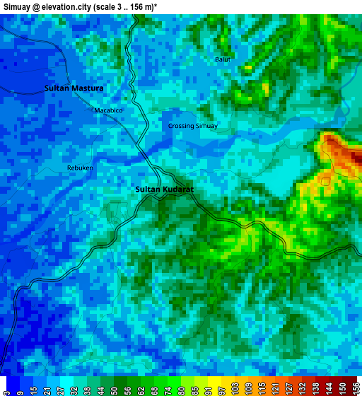 Simuay elevation map