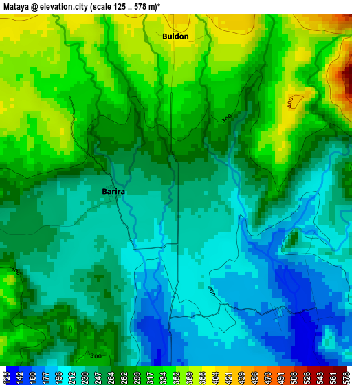 Mataya elevation map