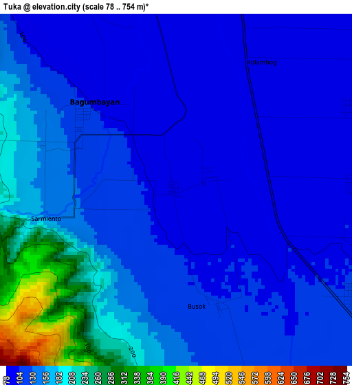 Tuka elevation map