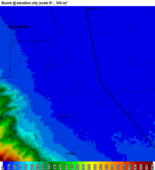 Busok elevation map