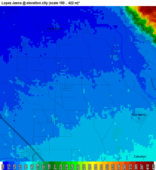 Lopez Jaena elevation map