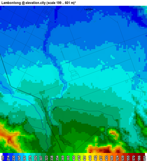 Lambontong elevation map