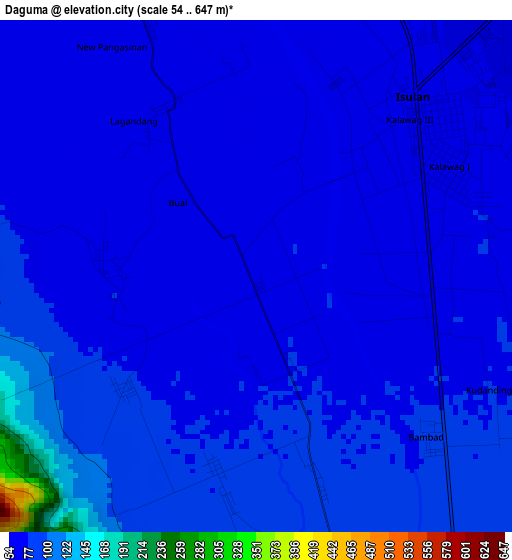 Daguma elevation map