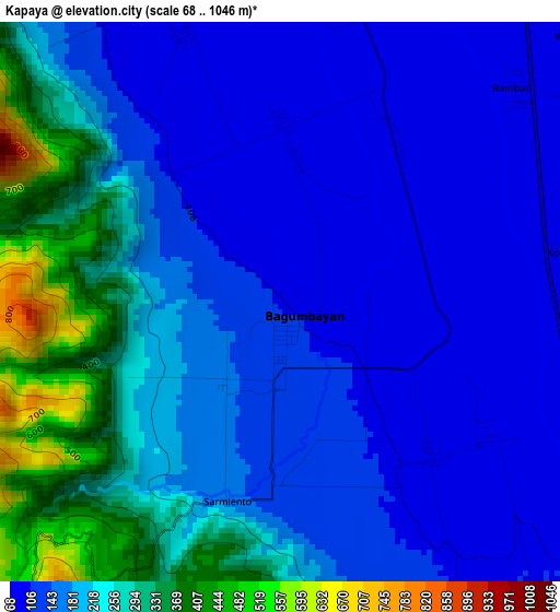 Kapaya elevation map