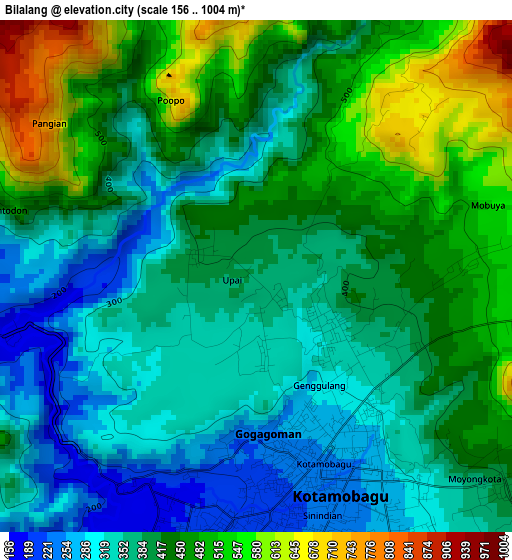 Bilalang elevation map