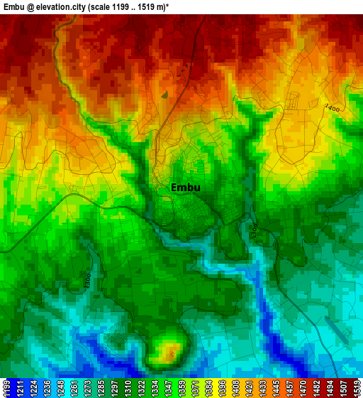 Embu elevation map