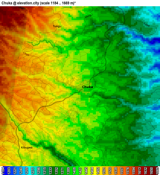 Chuka elevation map