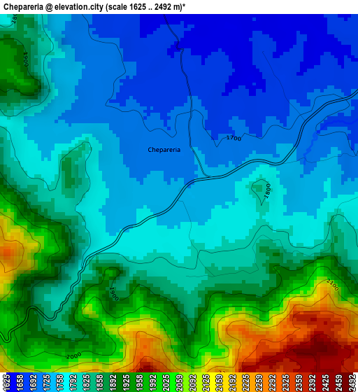 Chepareria elevation map