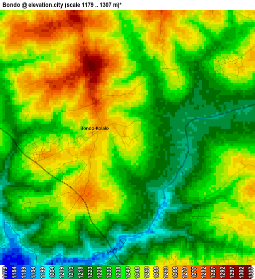 Bondo elevation map