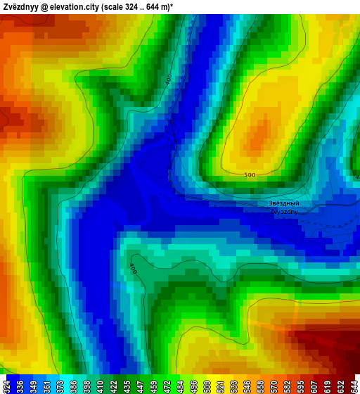 Zvëzdnyy elevation map