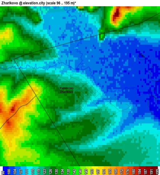 Zharikovo elevation map