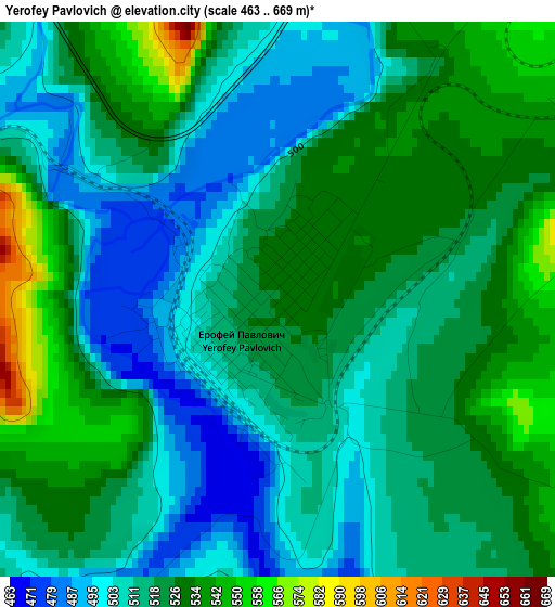 Yerofey Pavlovich elevation map