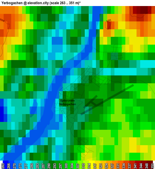 Yerbogachen elevation map